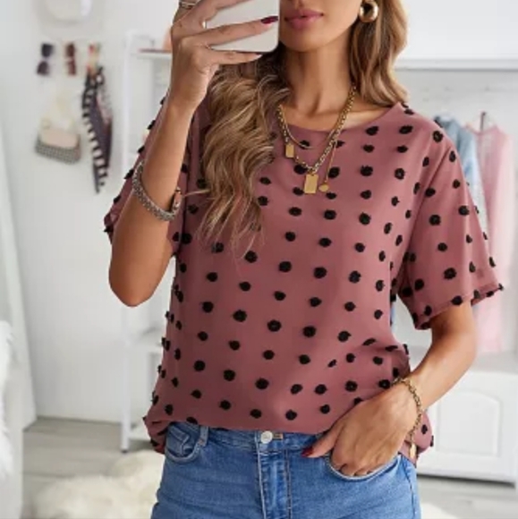 ♥️New Swiss Dot texture top - Picture 13 of 15
